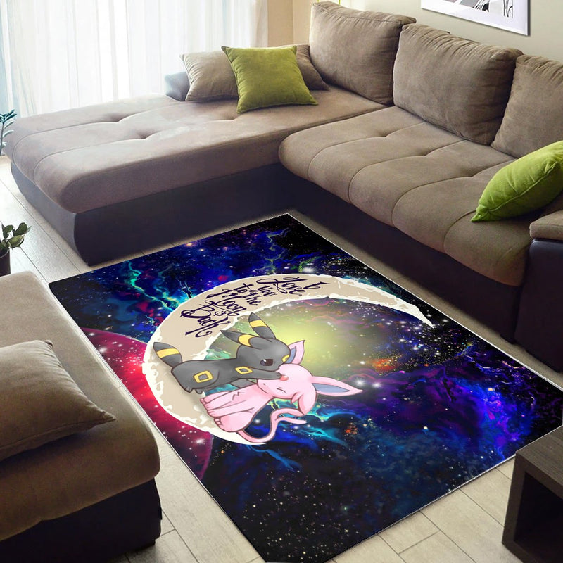 Pokemon Couple Espeon Umbreon Love You To The Moon Galaxy Carpet Rug Home Room Decor Nearkii