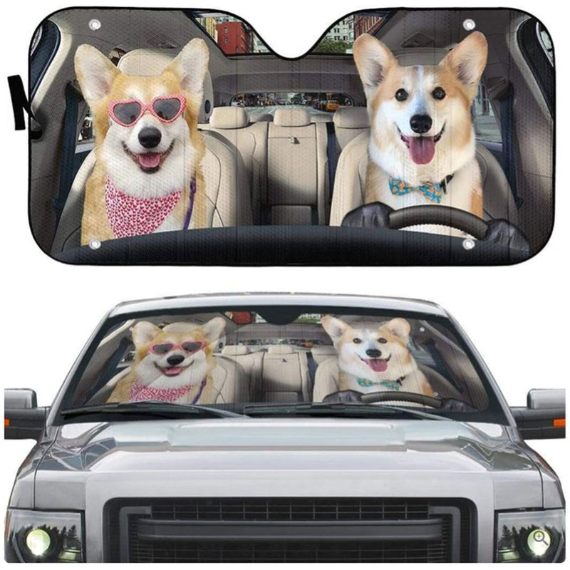 Love Corgi Dogs In Car Custom Car Auto Sun Shades Windshield Accessories Decor Gift Nearkii