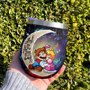 Mario Couple Love You To Moon And Back Premium Wine Tumbler Nearkii