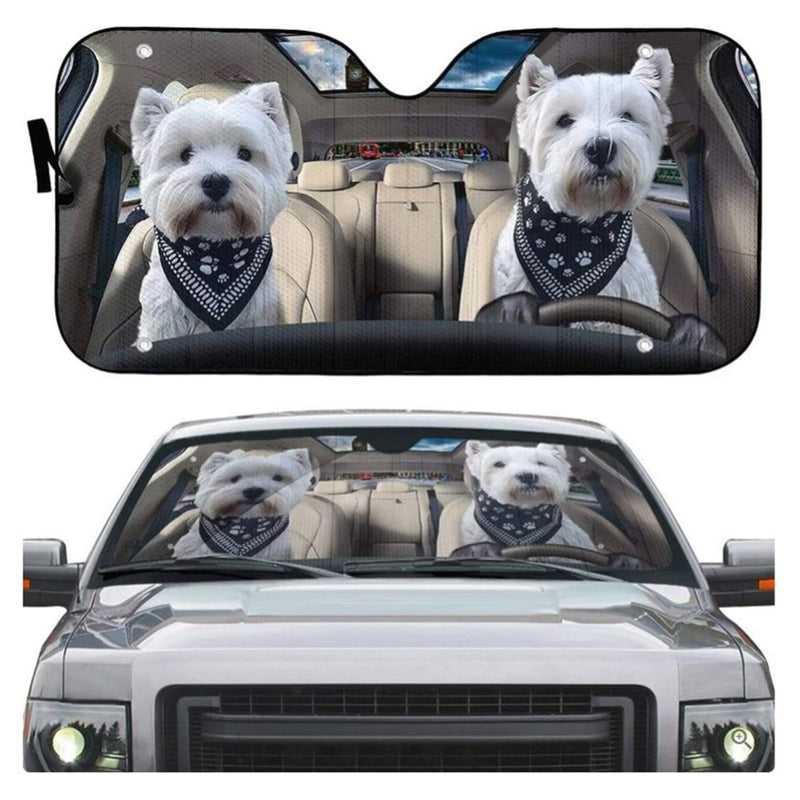 Love Couple Terrier Dogs In Car Custom Car Auto Sun Shades Windshield Accessories Decor Gift Nearkii
