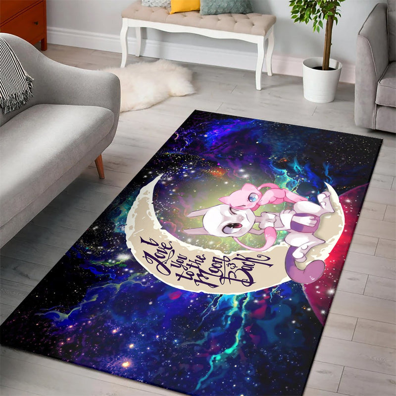 Couple Mew Mewtwo Love You To The Moon Galaxy Rectangular Area Rug