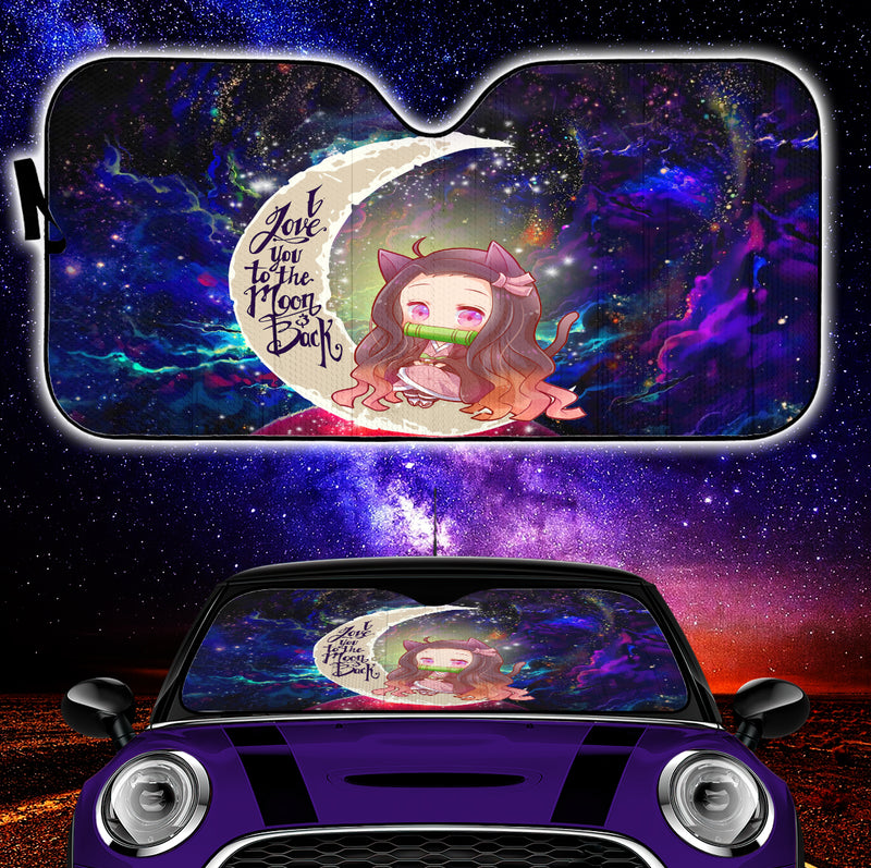 Nezuko Demon Slayer Love You To The Moon Galaxy Car Auto Sunshades Nearkii
