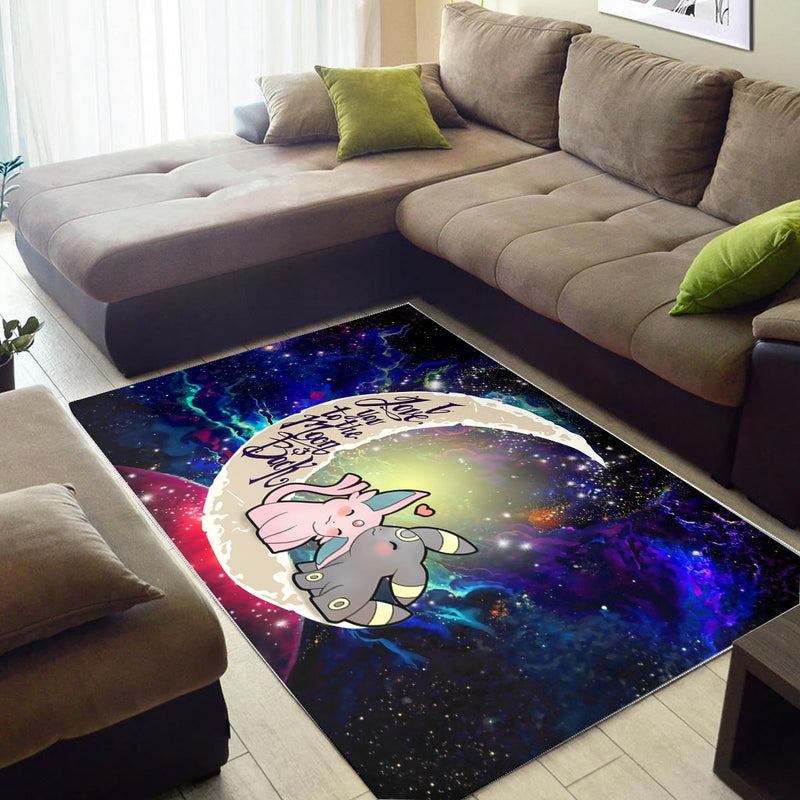 Pokemon Espeon Umbreon Love You To The Moon Galaxy Carpet Rug Home Room Decor Nearkii