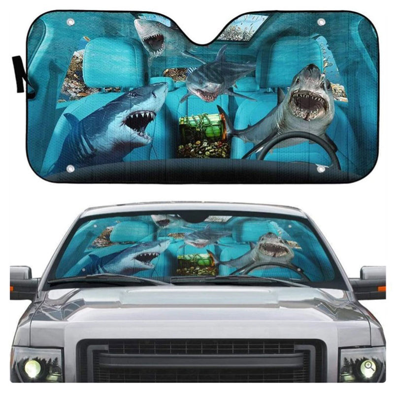 Shark Custom Car Auto Sun Shades Windshield Accessories Decor Gift Nearkii