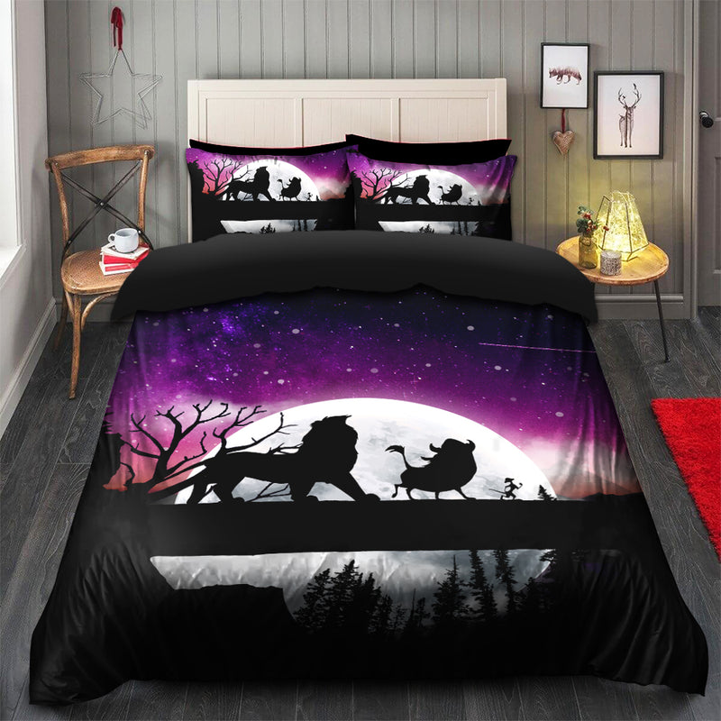 Lion King Moon Night Bedding Set Duvet Cover And 2 Pillowcases Nearkii