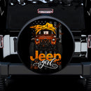 Halloween American Flag Orange Jeep Girl Car Spare Tire Covers Gift For Campers Nearkii