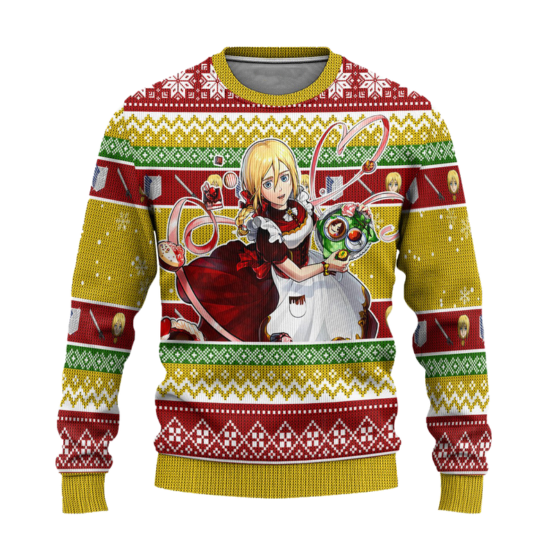 Historia Reiss Attack on Titan Anime Ugly Christmas Sweater Xmas Gift Nearkii