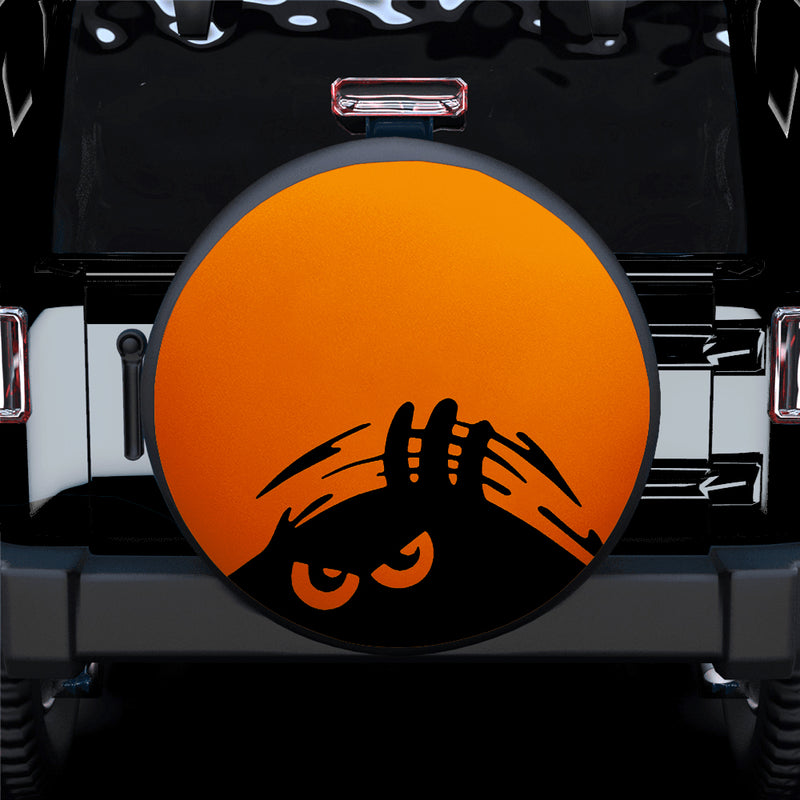 Evil Monster Peeping Peek A Boo Funny Orange Jeep Car Spare Tire Covers Gift For Campers Nearkii