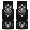 Gothic Occult Black Cat Unique Sphinx Style Awesome Demonic White Eye Car Floor Mats Car Accessories Nearkii