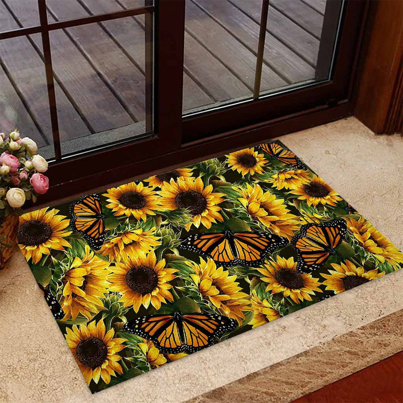 Hello Sunshine Sunflower Doormat Home Decor Nearkii