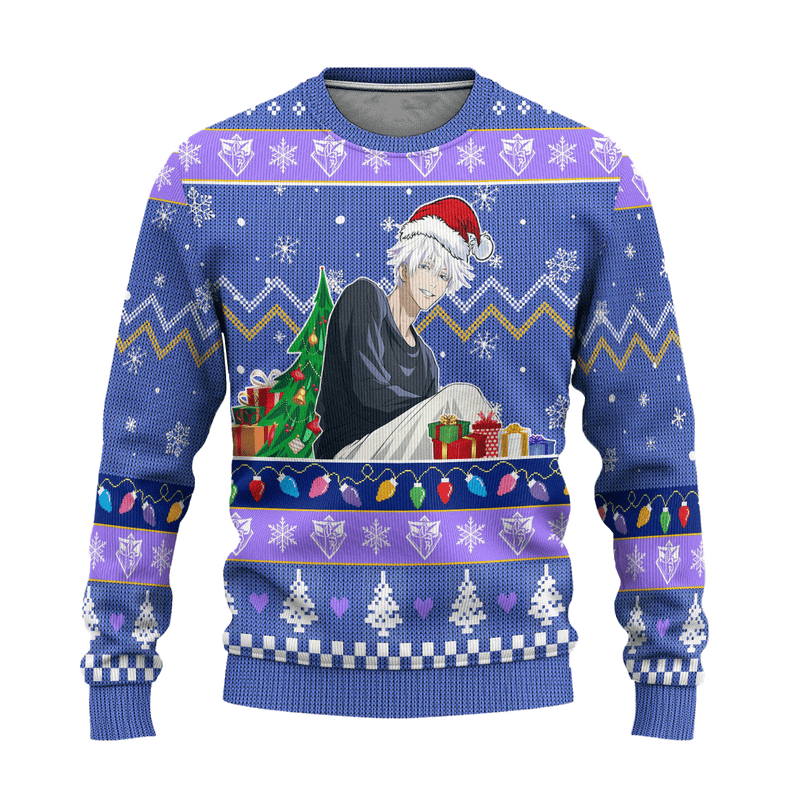 Jujutsu Kaisen Ugly Christmas Sweater Custom Satoru Gojo Xmas Gift Nearkii