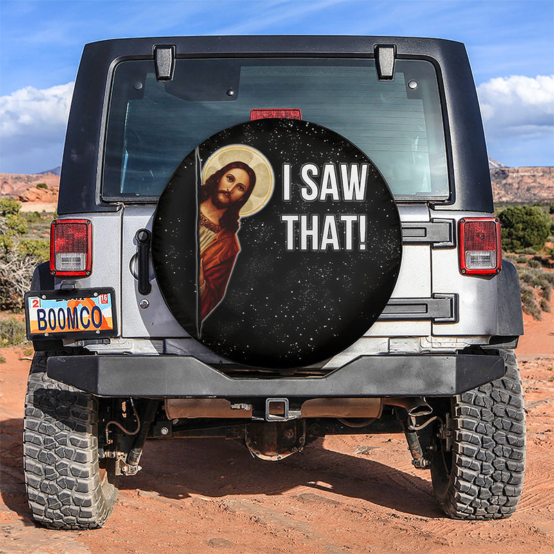 Funny I Saw That Jesus Car Spare Tire Covers Gift For Campers Nearkii