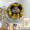 Beaver Sunflower Zipper Wood Wall Clock Nearkii