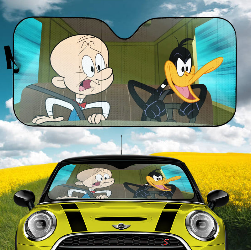 Looney Tunes Daffy Duck Driving Test Funny Car Auto Sunshades Nearkii