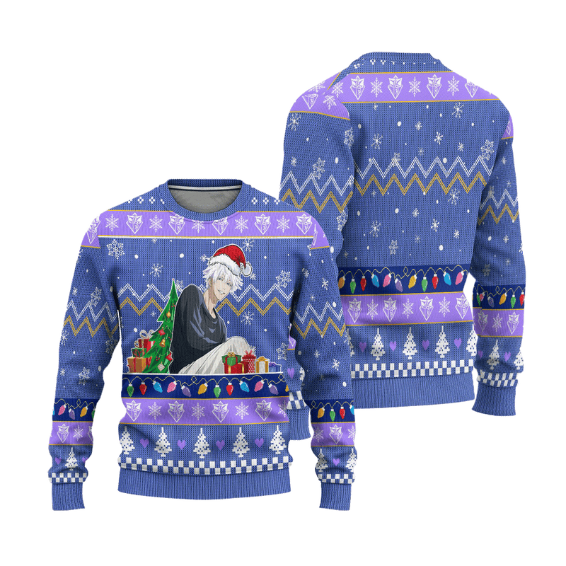 Jujutsu Kaisen Ugly Christmas Sweater Custom Satoru Gojo Xmas Gift Nearkii