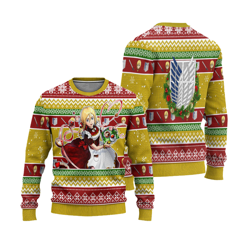 Historia Reiss Attack on Titan Anime Ugly Christmas Sweater Xmas Gift Nearkii