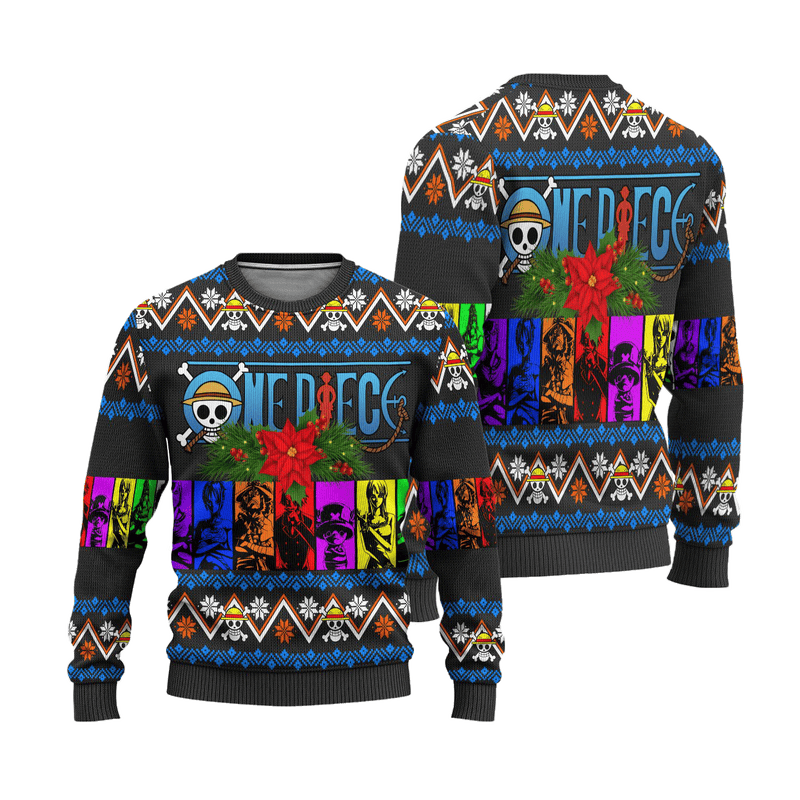 One Piece Anime Ugly Christmas Sweater Charaters Xmas Gift Nearkii