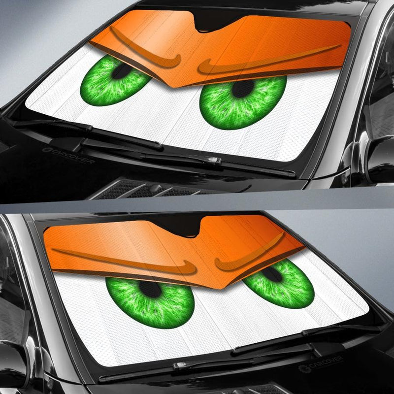 Orange Funny Angry Cartoon Eyes Car Auto Sun Shades Windshield Accessories Decor Gift Nearkii