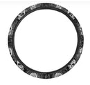 Black And White Wicca Evil Skull Print Car Steering Wheel Cover Nearkii