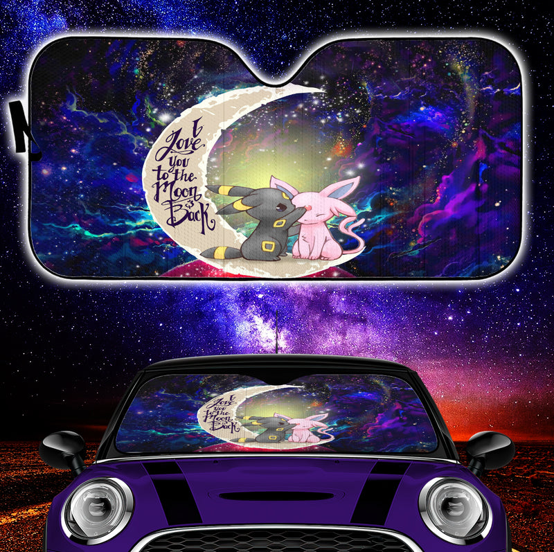 Pokemon Couple Espeon Umbreon Love You To The Moon Galaxy Car Auto Sunshades Nearkii