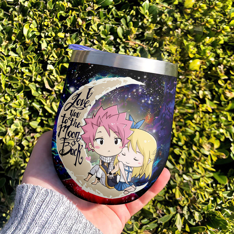 Natsu Fairy Tail Anime Love You To Moon And Back Premium Wine Tumbler Nearkii