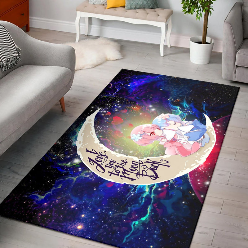 Ram And Rem Re Zero Love You To The Moon Galaxy Carpet Rug Home Room Decor Nearkii
