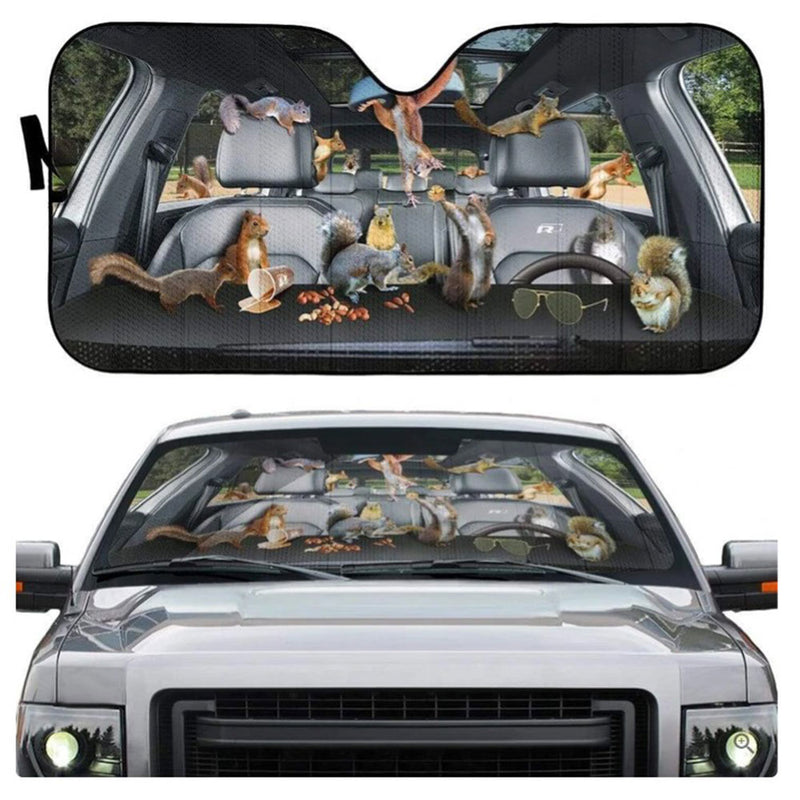 Squirrel Custom Car Auto Sun Shades Windshield Accessories Decor Gift Nearkii
