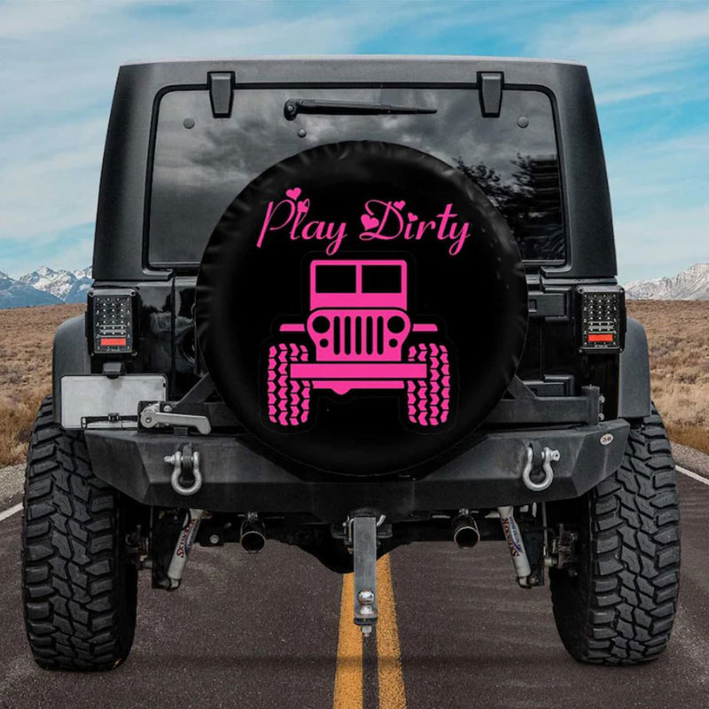 Play Dirty Pink Jeep Car Spare Tire Cover Gift For Campers Nearkii