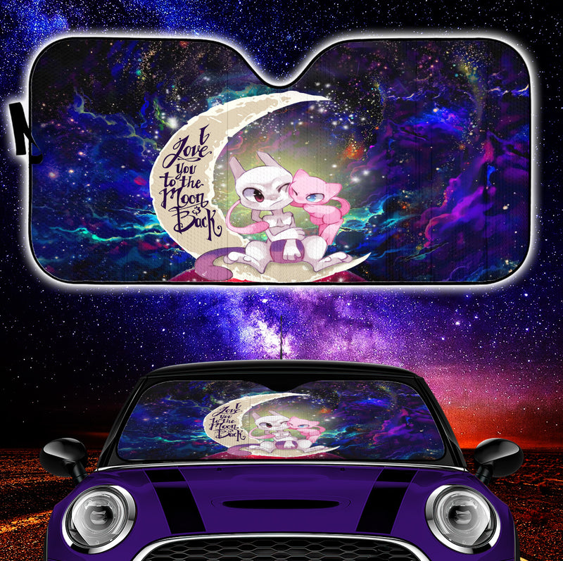 Pokemon Couple Mew Mewtwo Love You To The Moon Galaxy Car Auto Sunshades Nearkii