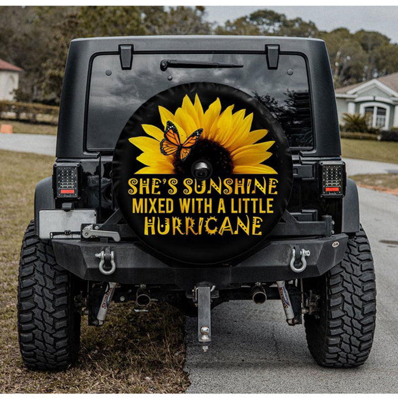 She'S Sunshine Mixed With A Little Hurricane Jeep Car Spare Tire Cover Gift For Campers Nearkii