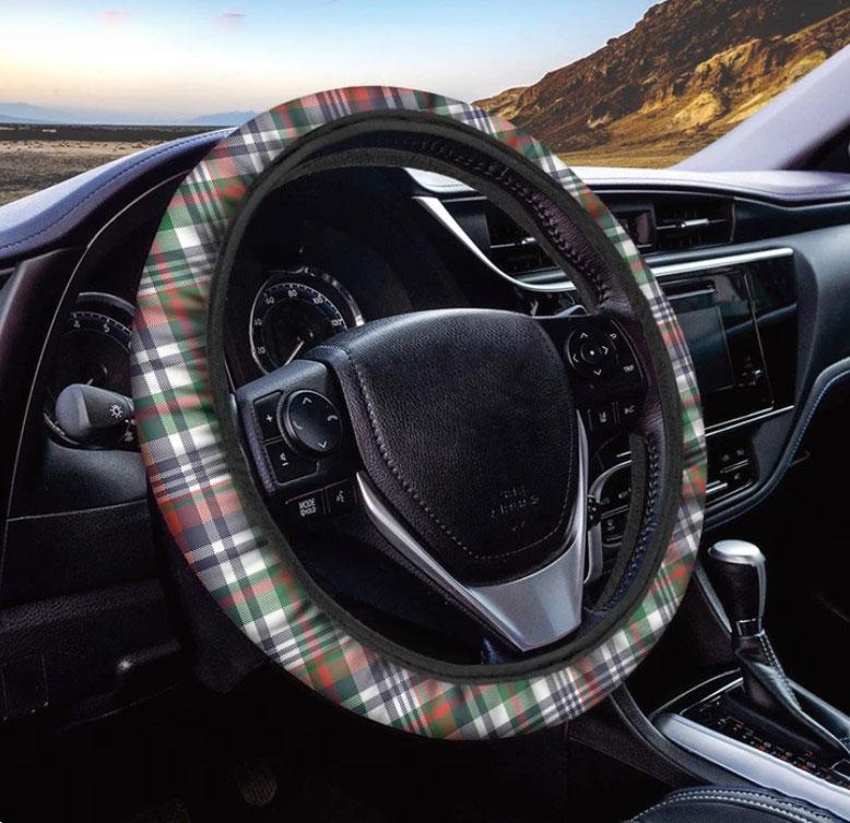 Christmas Madras Plaid Print Car Steering Wheel Cover Nearkii