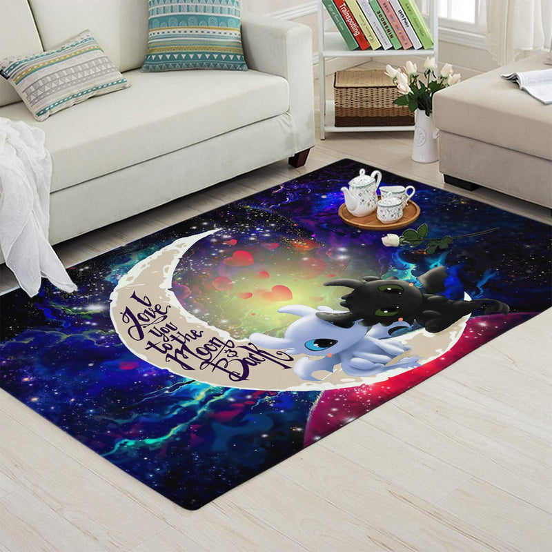 Toothless Light Fury Night Fury Love You To The Moon Galaxy Carpet Rug Home Room Decor Nearkii