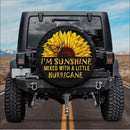 Sunflower I'm Sunshine Mixed With A Little Hurricane Car Spare Tire Cover Gift For Campers Nearkii