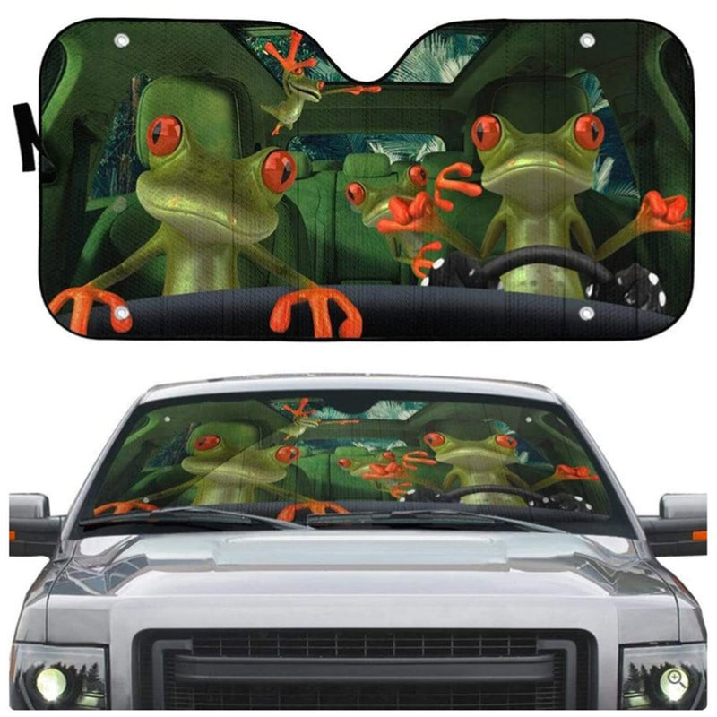 Fancy Frogs Custom Car Auto Sun Shades Windshield Accessories Decor Gift Nearkii