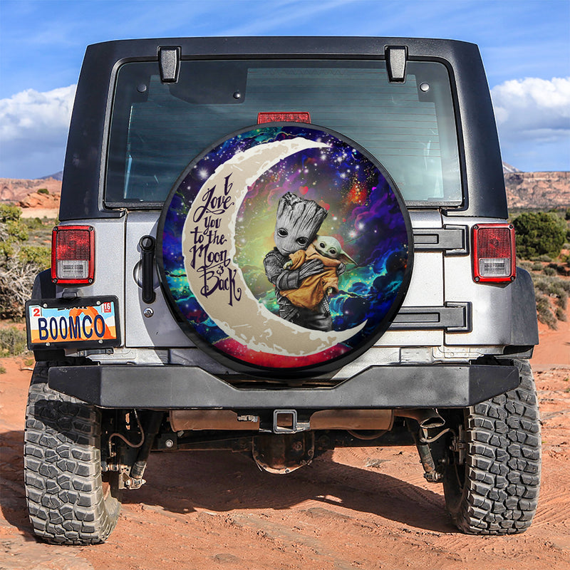 Groot Baby Yoda Love Moon Back Car Spare Tire Covers Gift For Campers Nearkii