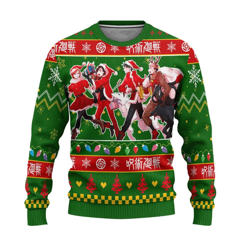 Jujutsu Kaisen Ugly Christmas Sweater Custom Anime Characters Xmas Gift Nearkii