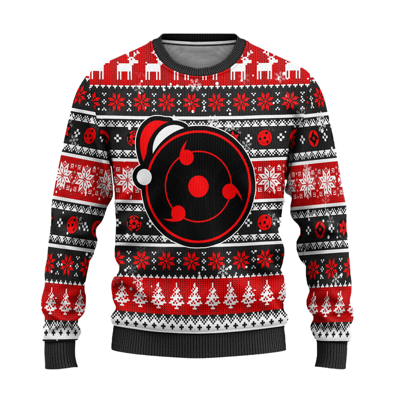 Uchiha Sharingan Anime Ugly Christmas Sweater Naruto Xmas Gift Nearkii