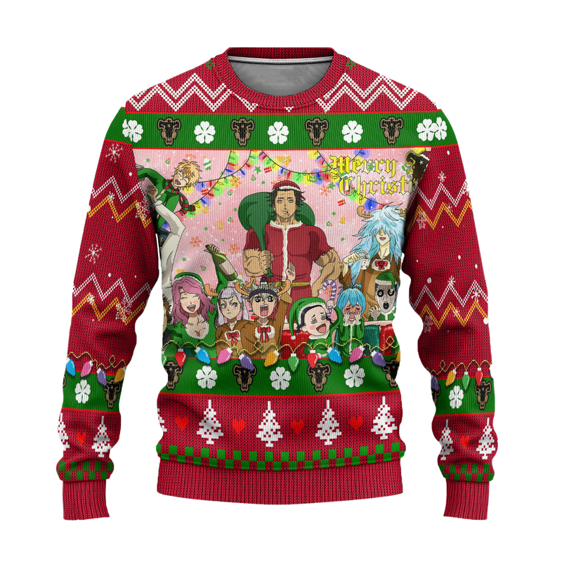 Black Clover Anime Ugly Christmas Sweater Red Xmas Gift Nearkii