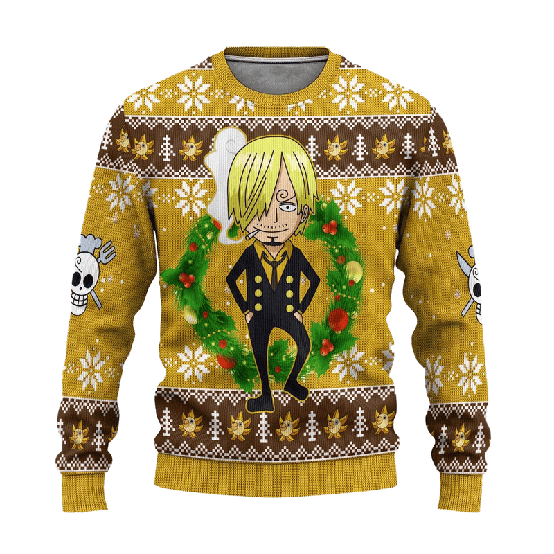 Sanji One Piece Anime Ugly Christmas Sweater Xmas Gift