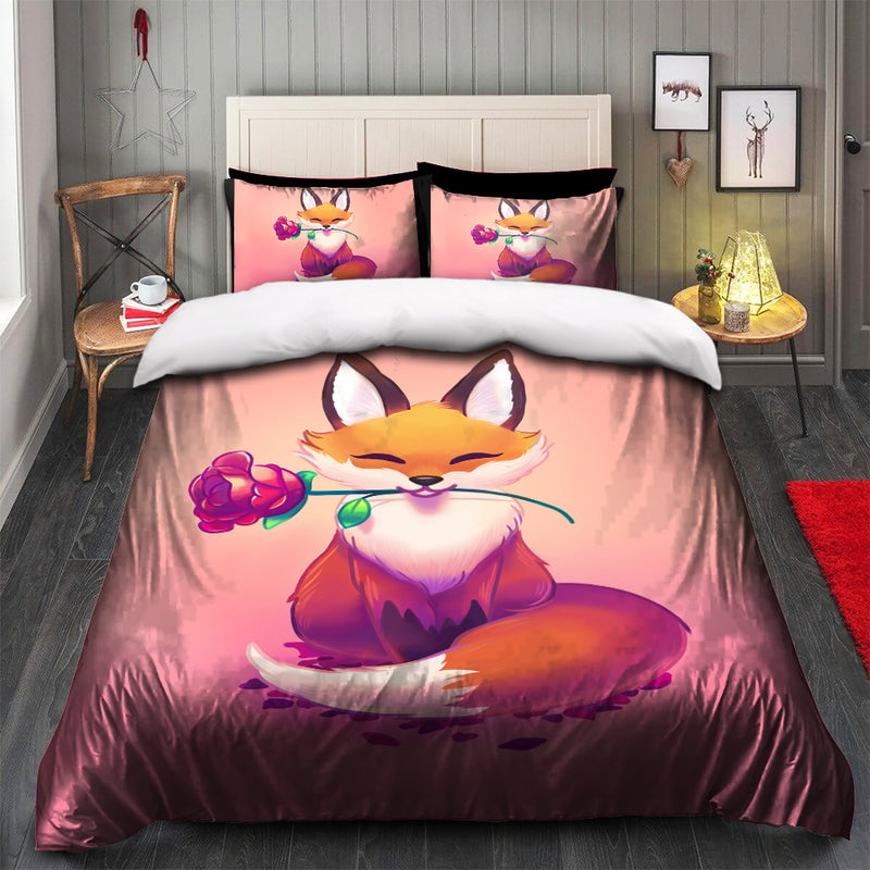 Cute Fox Bedding Set Duvet Cover And 2 Pillowcases Nearkii