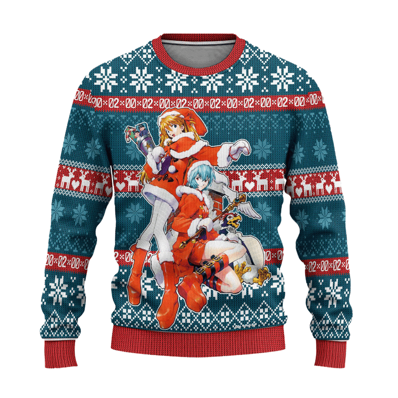 Neon Genesis Evangelion Anime Ugly Christmas Sweater Custom Xmas Gift Nearkii