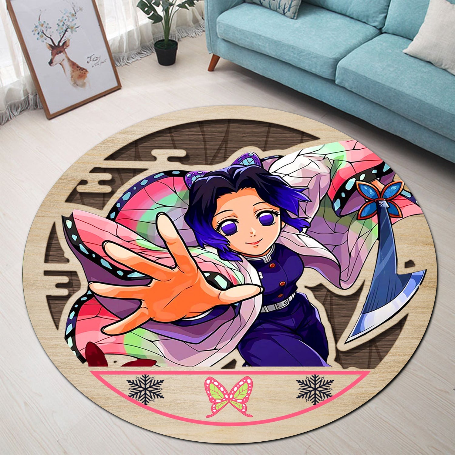 Demon Slayer Shinobu Kocho Round Rug