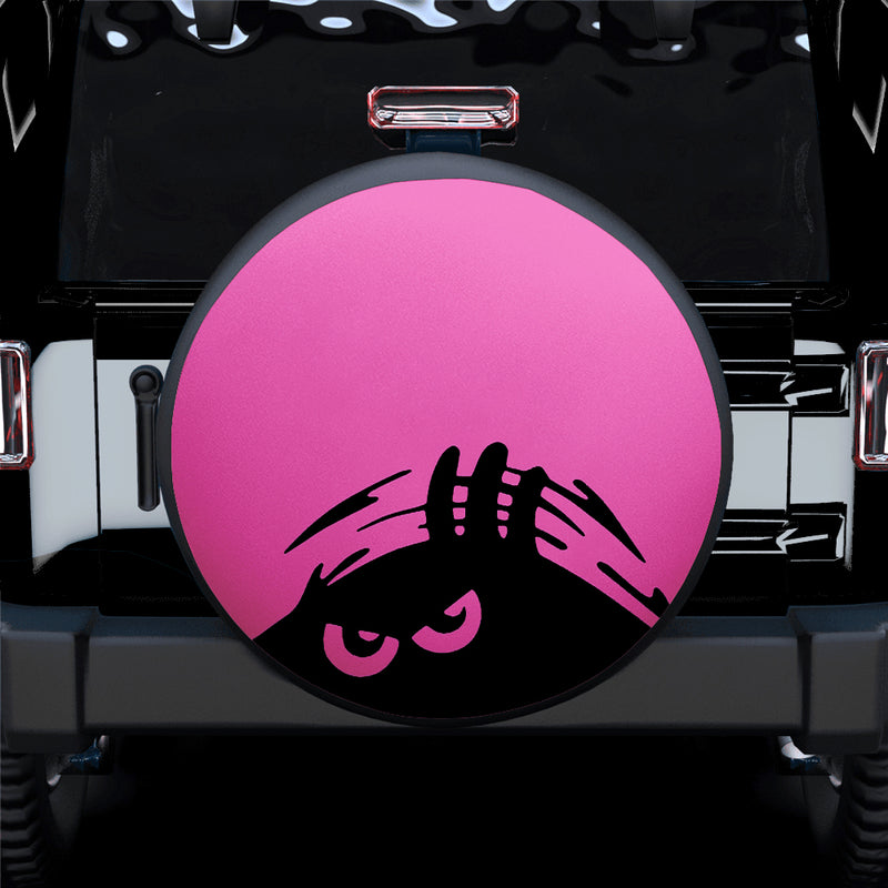 Evil Monster Peeping Peek A Boo Funny Pink Jeep Car Spare Tire Covers Gift For Campers Nearkii