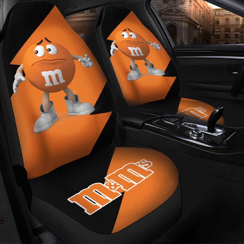 M&M's Candy Ice Cream Cones Chocolate Orange Car Seat Covers Custom Car Accessories