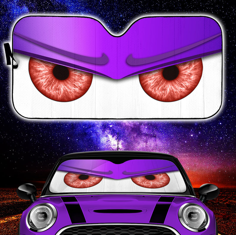 Purple Funny Angry Cartoon Eyes Car Auto Sun Shades Windshield Accessories Decor Gift Nearkii
