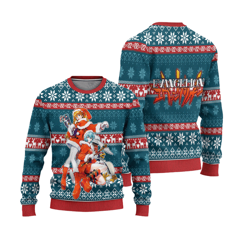 Neon Genesis Evangelion Anime Ugly Christmas Sweater Custom Xmas Gift Nearkii