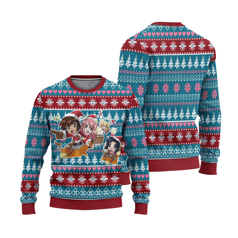 Gundam Team Anime Ugly Christmas Sweater Custom Chibi Xmas Gift Nearkii