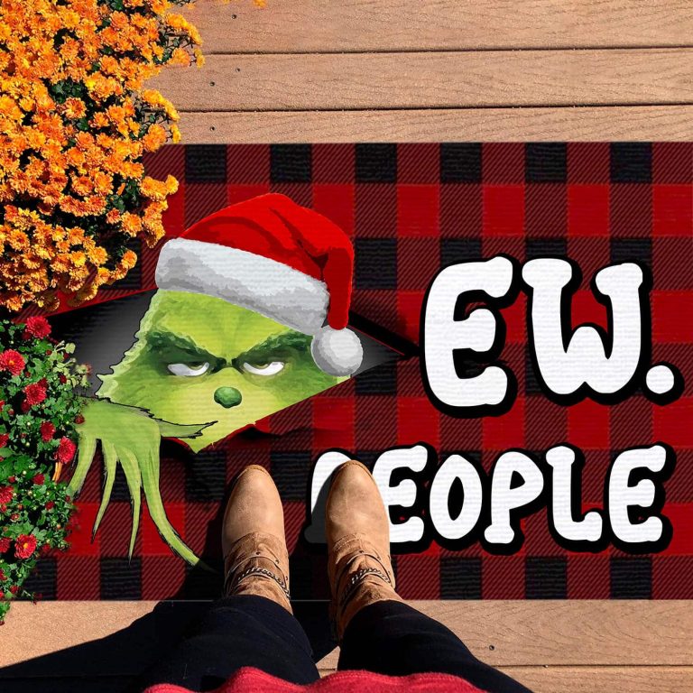 Ew People Funny Grinch Christmas Indoor Outdoor Doormat Home Decor Nearkii