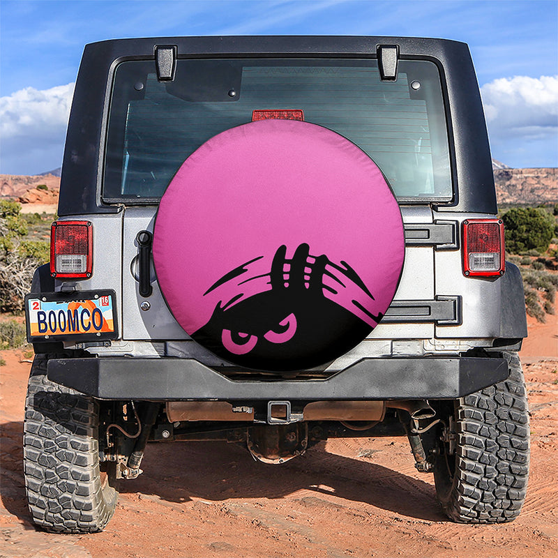 Evil Monster Peeping Peek A Boo Funny Pink Jeep Car Spare Tire Covers Gift For Campers Nearkii