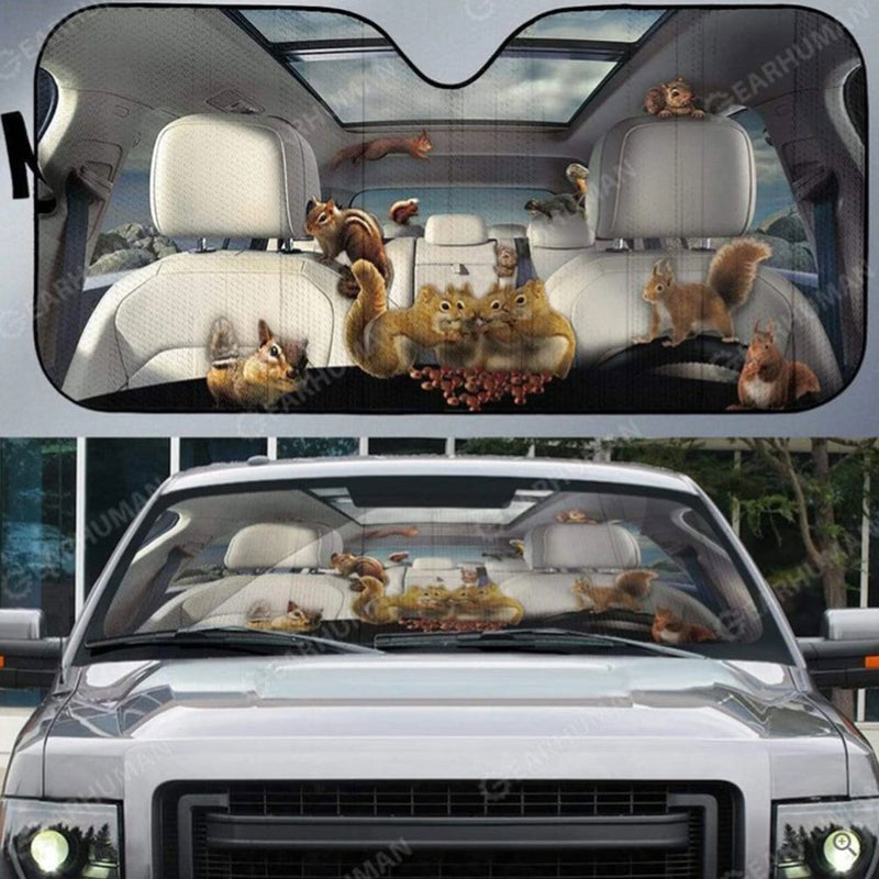 Squirrels Car Auto Sun Shades Windshield Accessories Decor Gift Nearkii